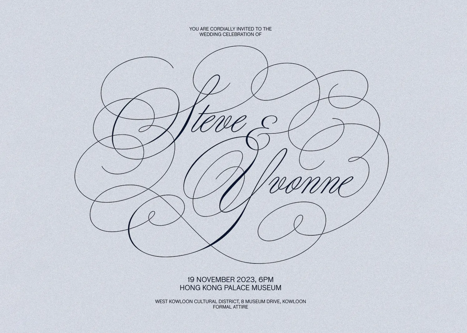 Steve &#x26; Yvonne hand-lettered logotype