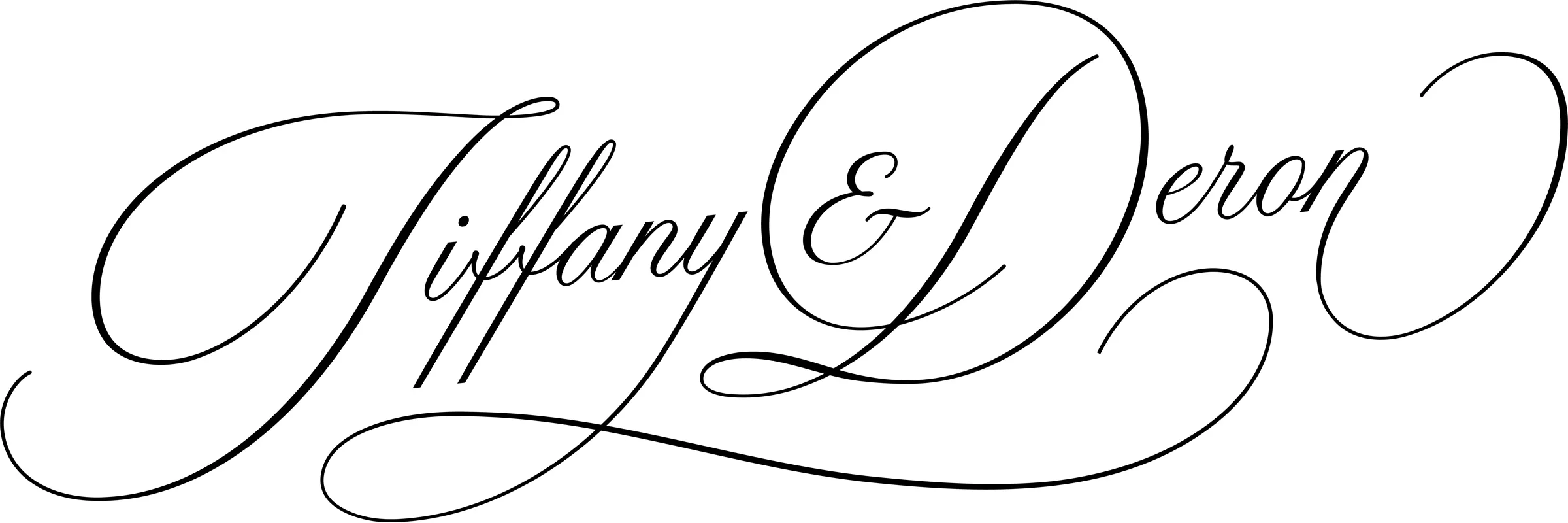 Tiffany &#x26; Deron hand-lettered logotype (transparent)